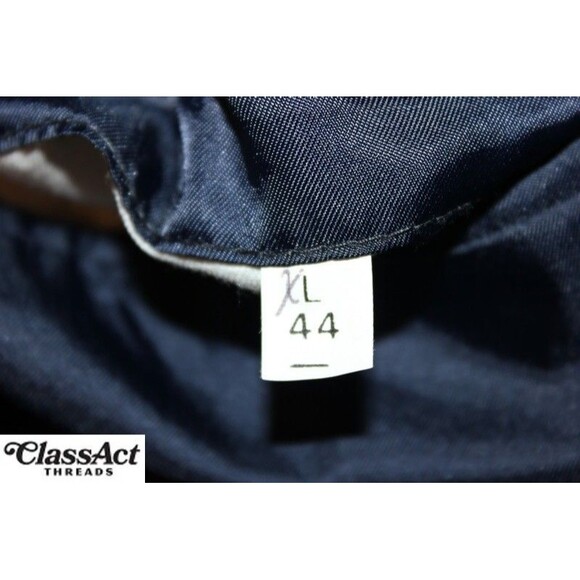 Gianelli Mens 2 Piece Suit Wool Blue Striped Wool 2 Btn 44L Pleated 33" W - Picture 8 of 9